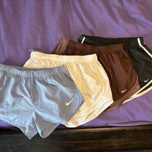 Nike Women's Running Shorts Set - Light Blue, White, Brown, Black